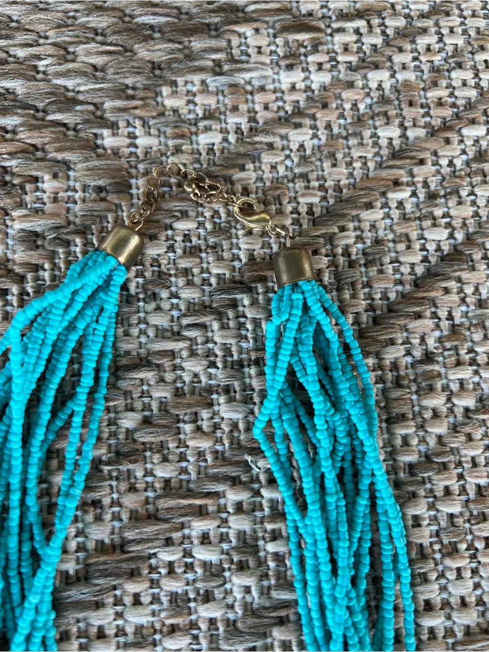 Turquoise and Gold Multi-Strand Statement Necklace - Picture 2 of 6